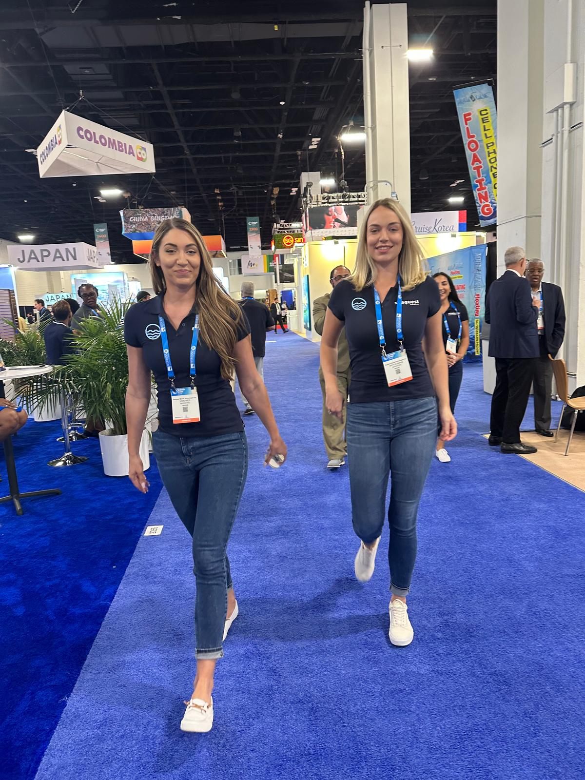 SeaQuest team representatives walking the floor at an industry trade show